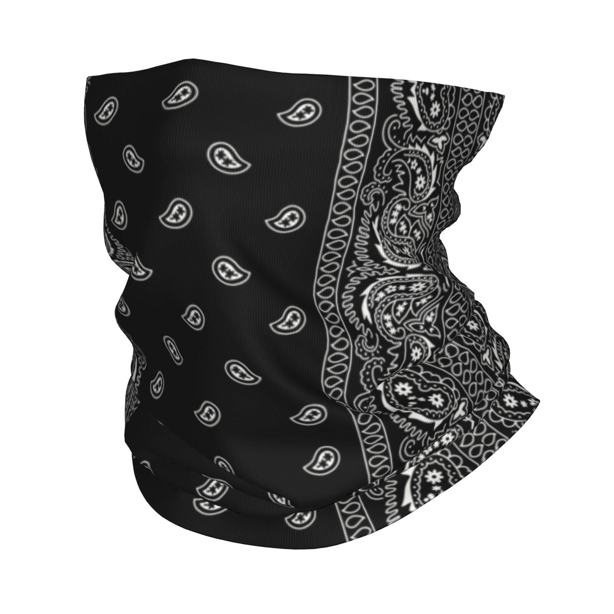 Bandana Blank White - Custom Black And White Paisley Chicano