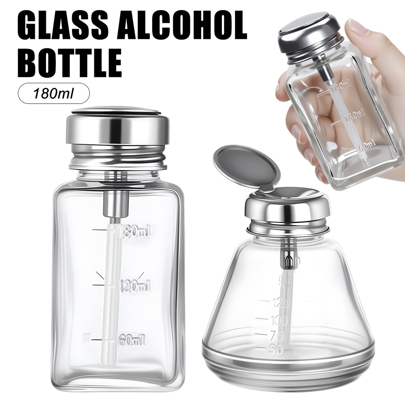 Water Bottle Blank - 180ml Nail Glass Bottle Press Funnel