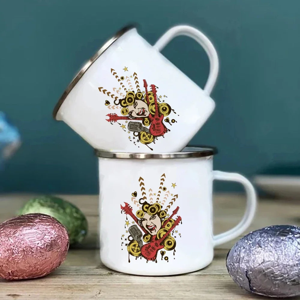 Sublimation Mug White - White Metal Mug Roaring Rock Singer