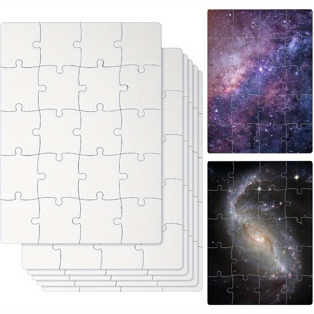 Puzzle Blank White - 6pcs Sublimation Blank Puzzles - A5