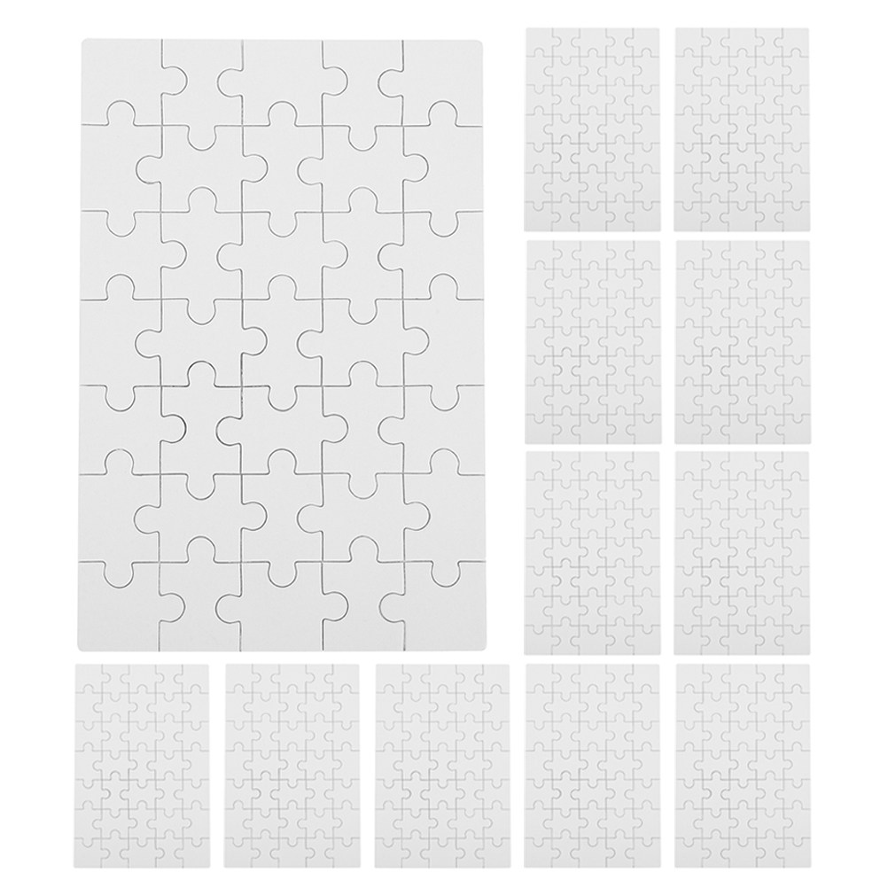 Puzzle Blank White - 12Pcs Blank Sublimation Puzzle Pieces White