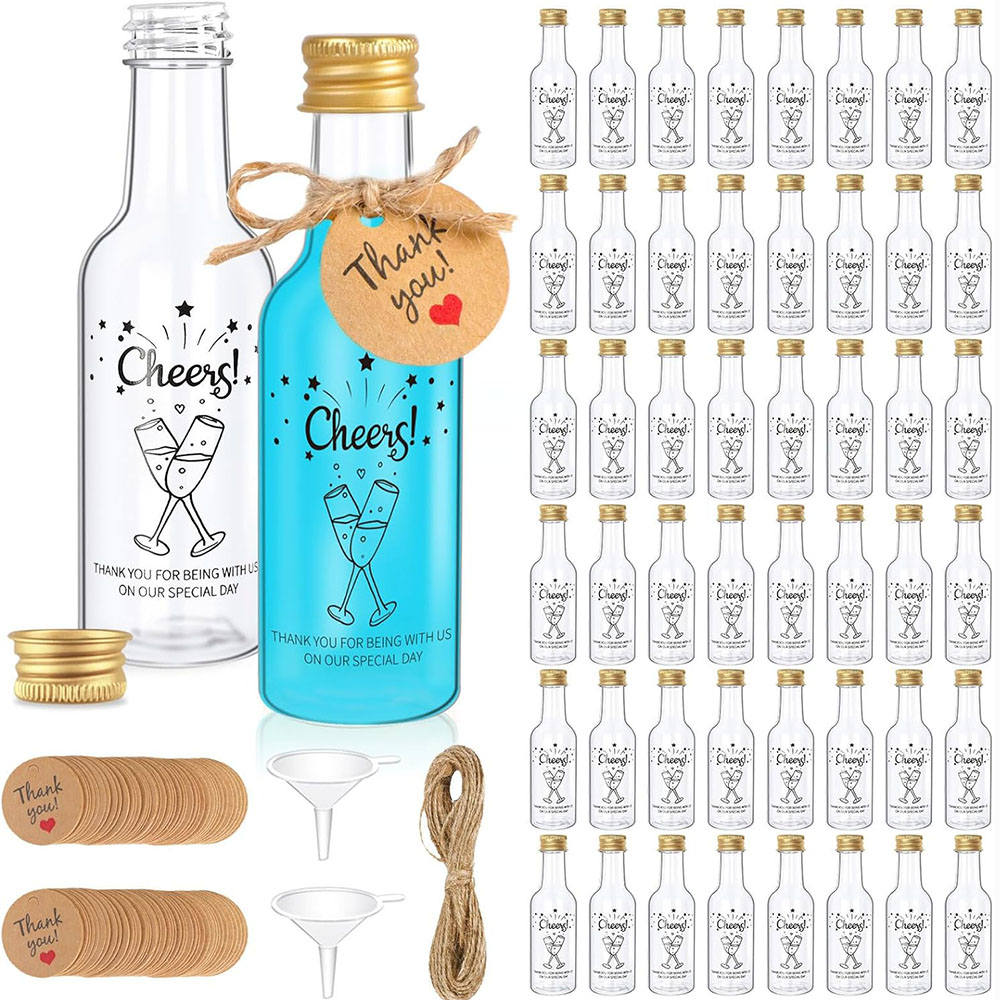 Water Bottle Blank - 50Pack Mini Liquor Bottles,1.7oz/50ml Mini Wine