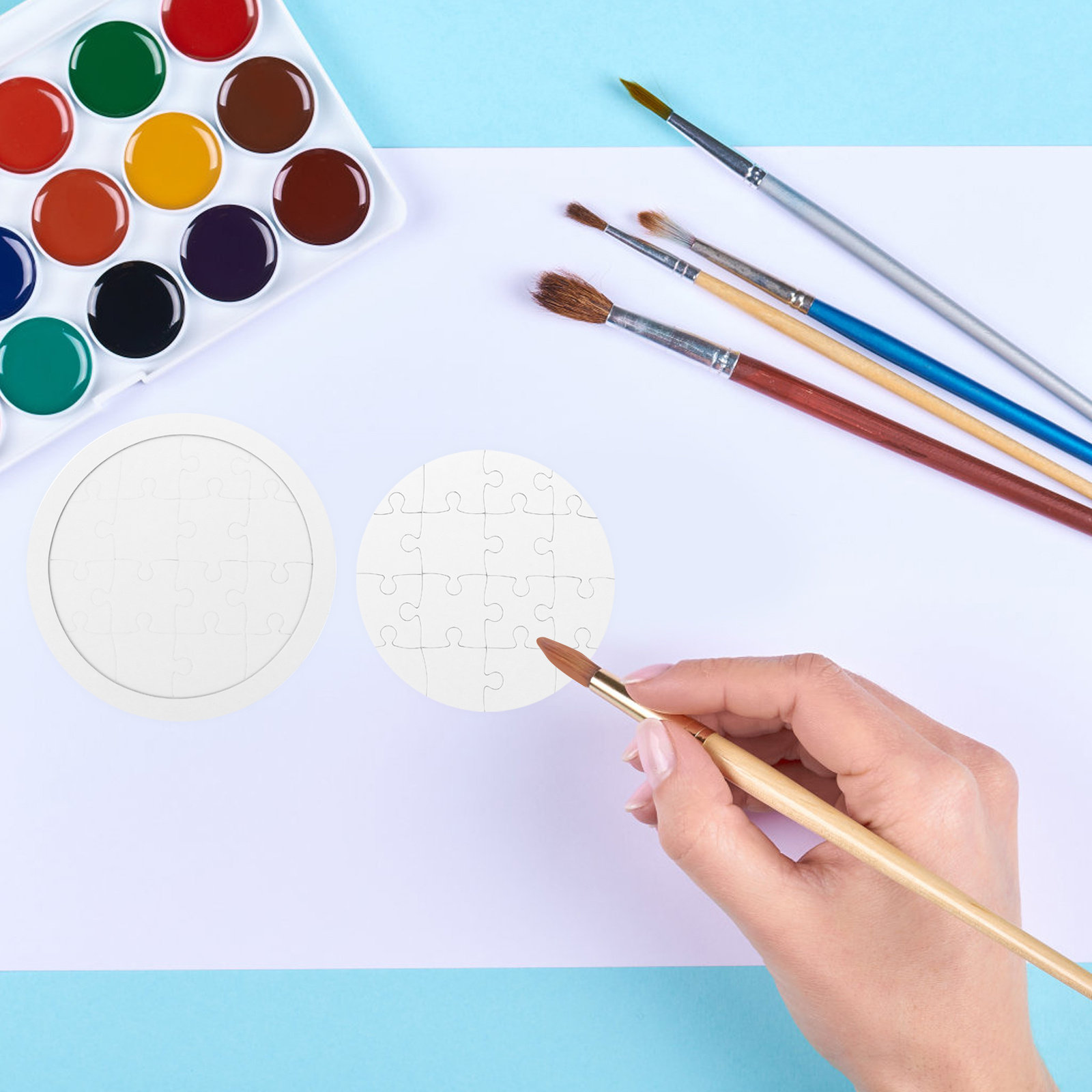 Puzzle Blank White - 4 Sets Puzzle Blank Coloring Puzzles