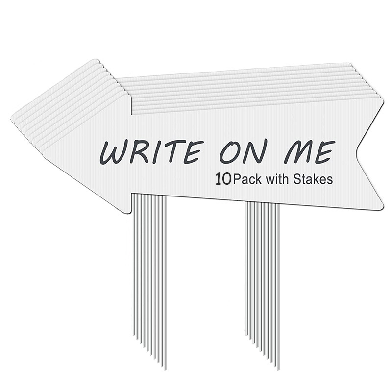 Yard Sign Blank - Blank Arrow Signs with Stakes 10