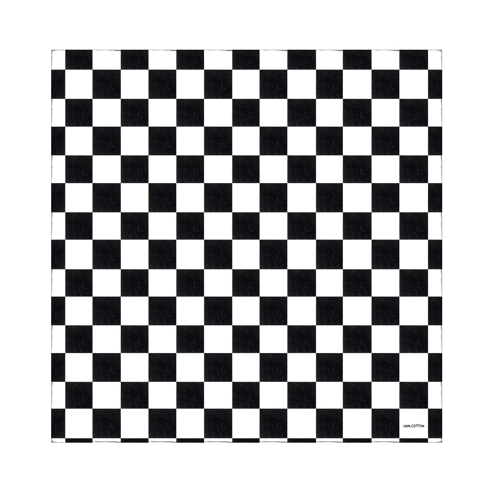 Bandana Blank White - Bandana Checkered Flag Auto Racing Cotton