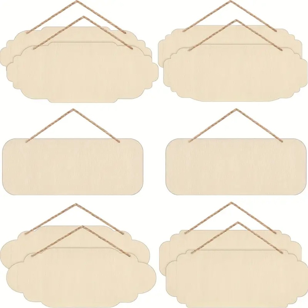 Yard Sign Blank - Blank Rectangle Oval Hanging Wooden Banner
