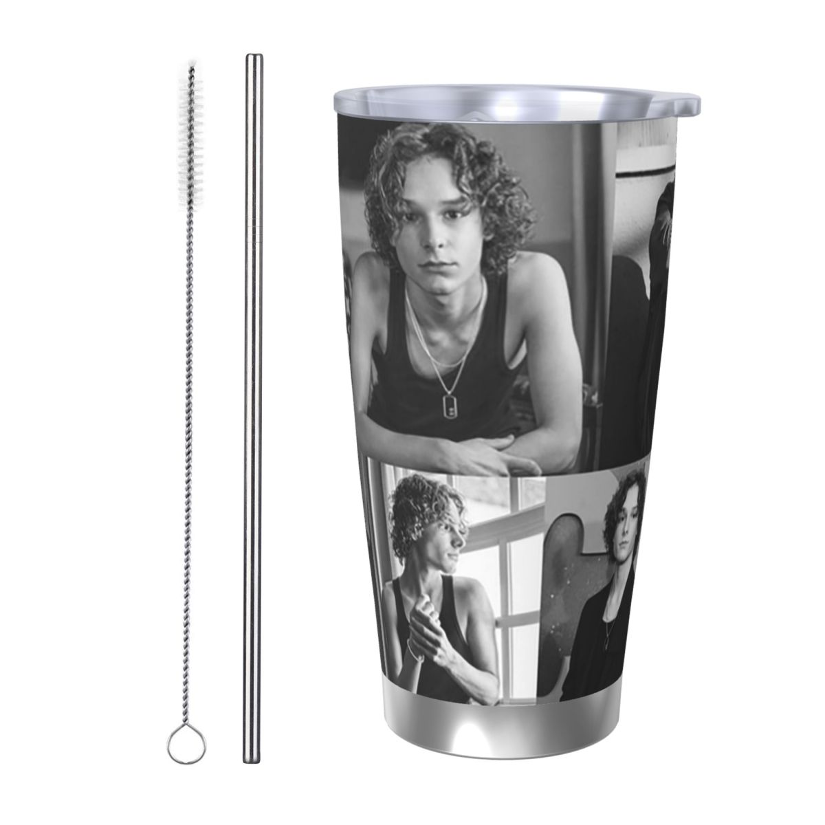 Tumbler 20Oz White - Black And White Mason Thames Collage