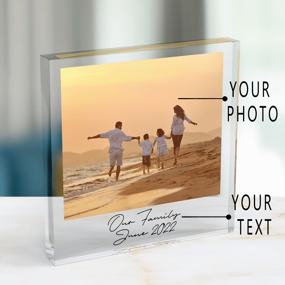 Photo Acrylic Block - Personalized Family Acrylic Photo Block, Custom