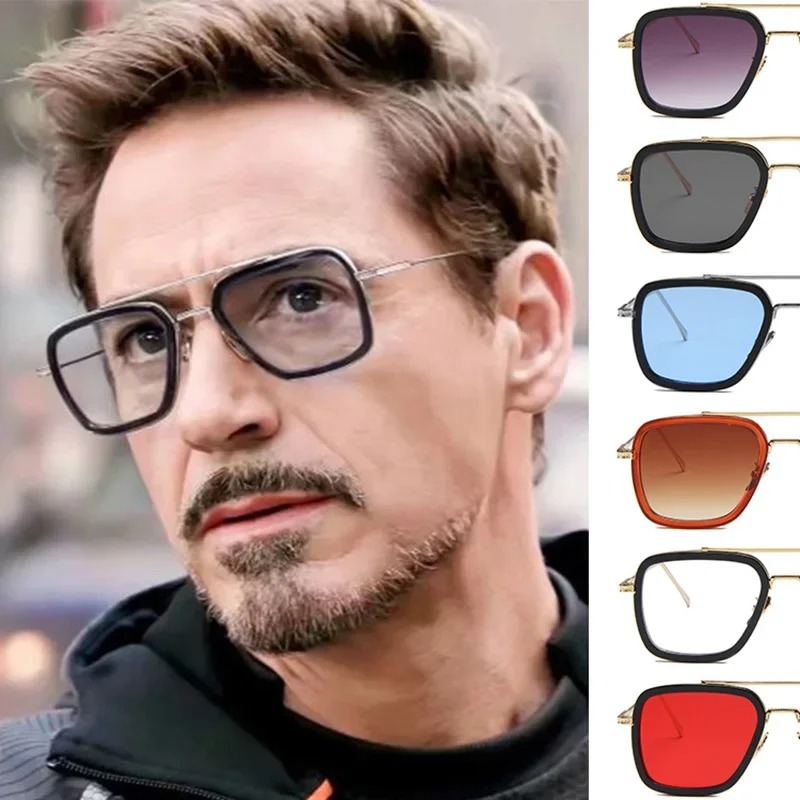 Metal Photo Panel - Steam Punk Tony Stark Sunglasses Men