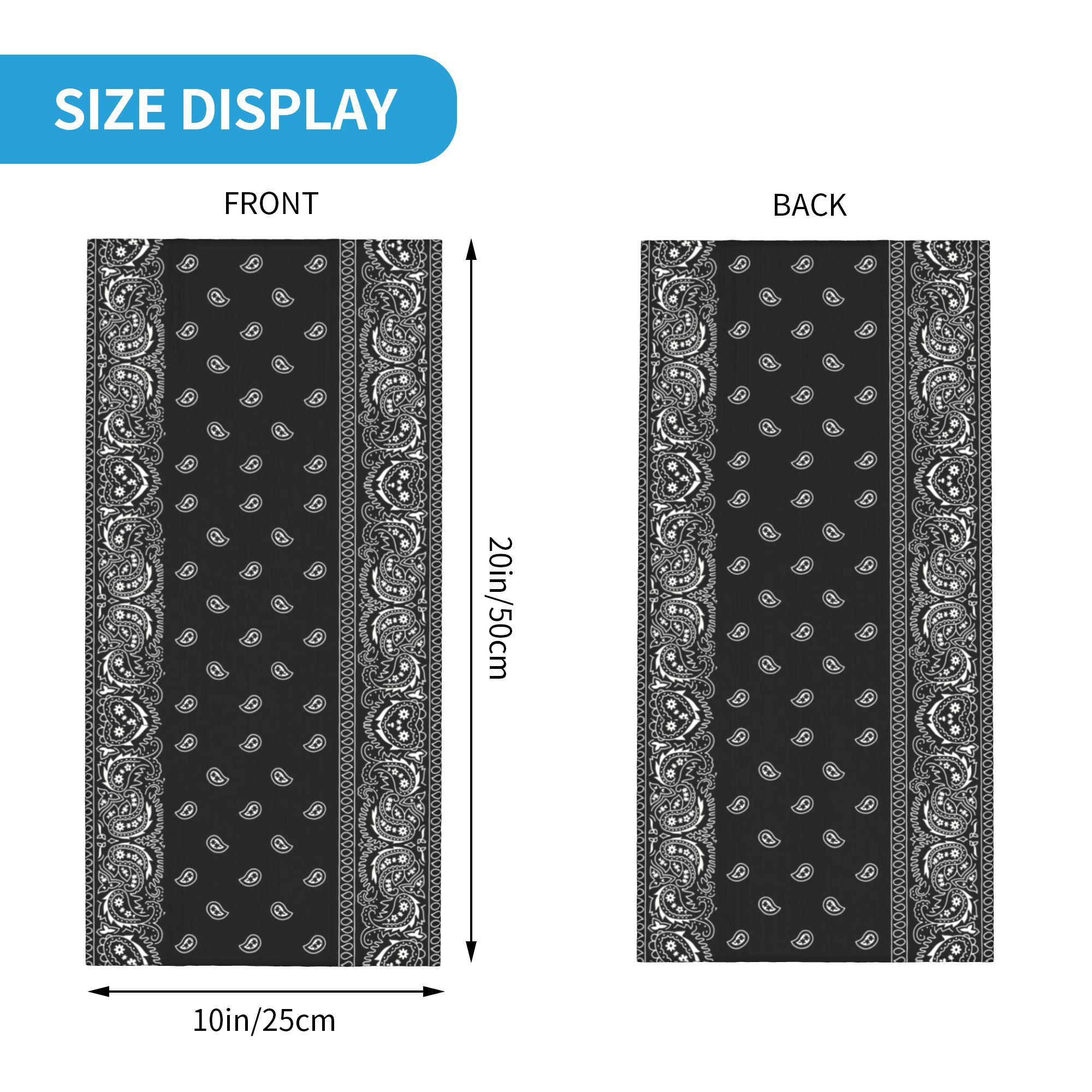 Custom Black And White Paisley - Bandana Blank White review and price