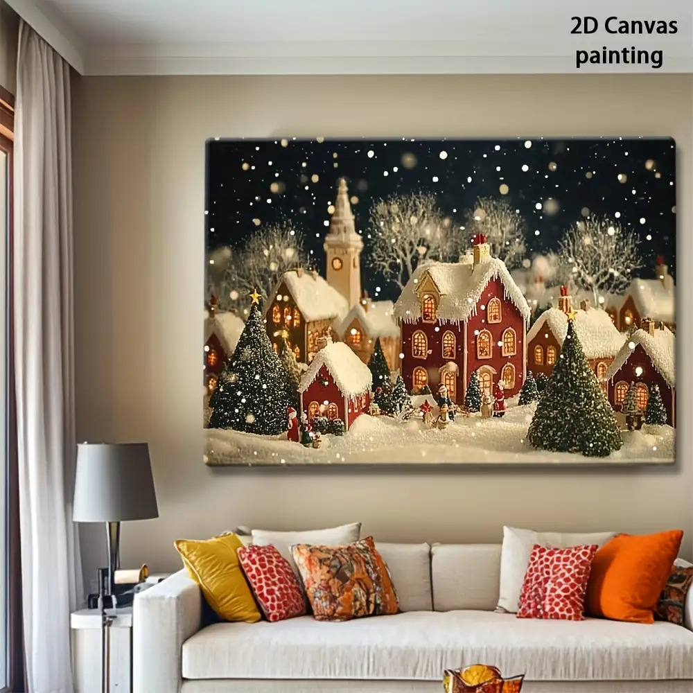 1pc 2D retro Christmas Eve and - Canvas Wrap Ready review and price