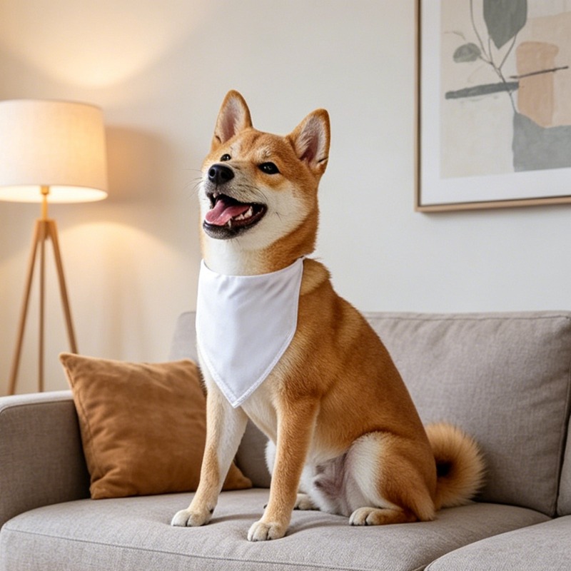 White Dog Bandana Scarf Triang - Bandana Blank White review and price