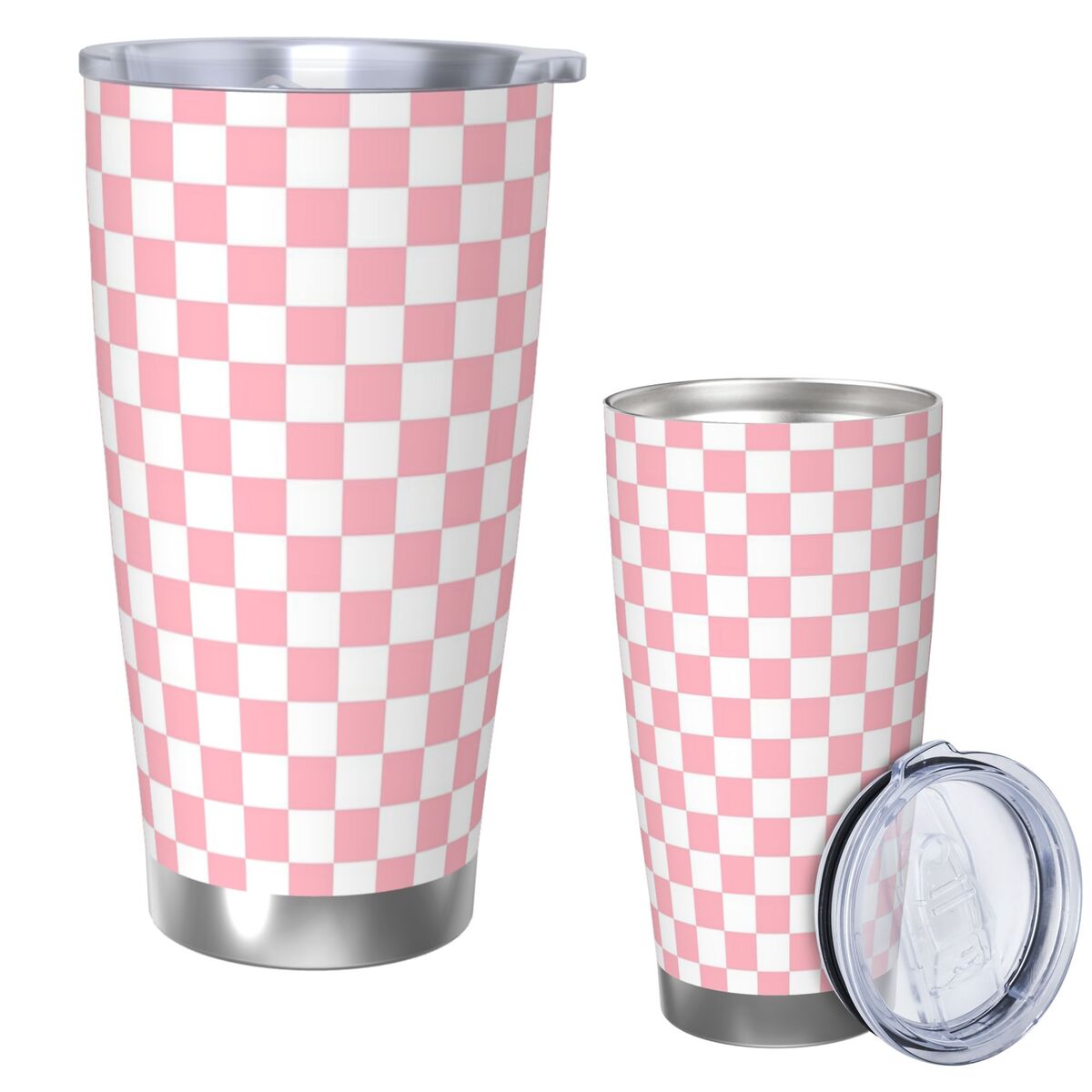 Pink White Checkerboard Patter - Tumbler 20Oz White review and price