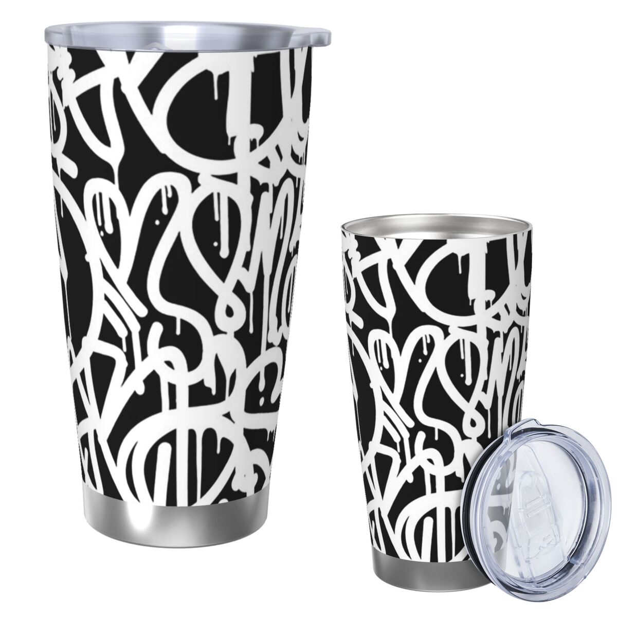 Black And White Graffiti Stain - Tumbler 20Oz White review and price