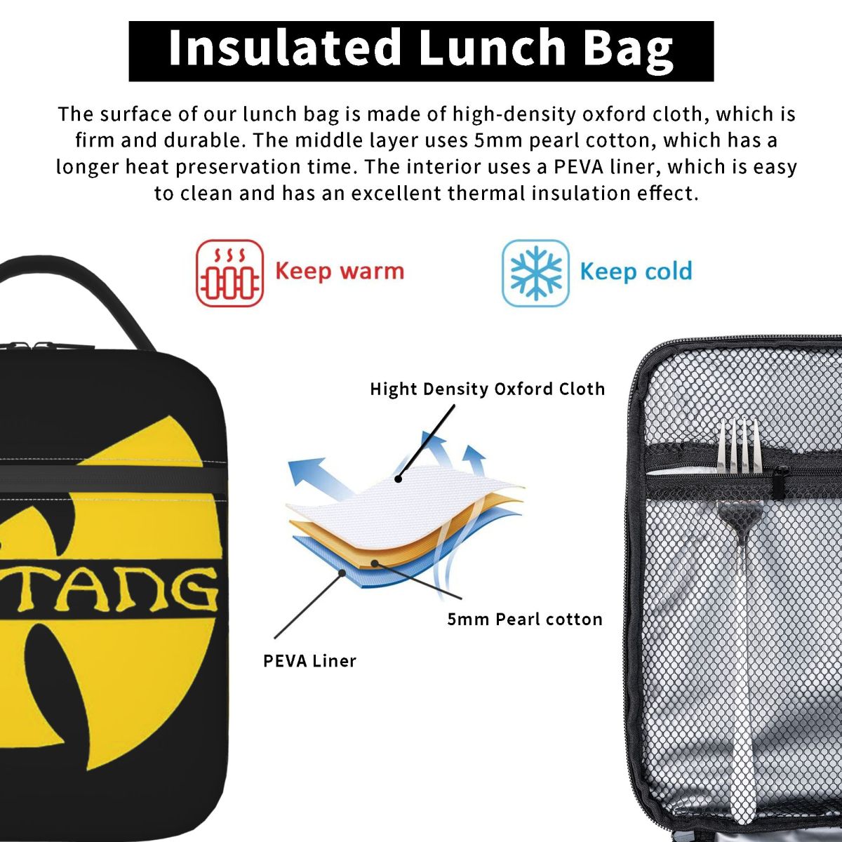Wu Tang Clan Print Insulated L - Tote Bag Sublimation review and price
