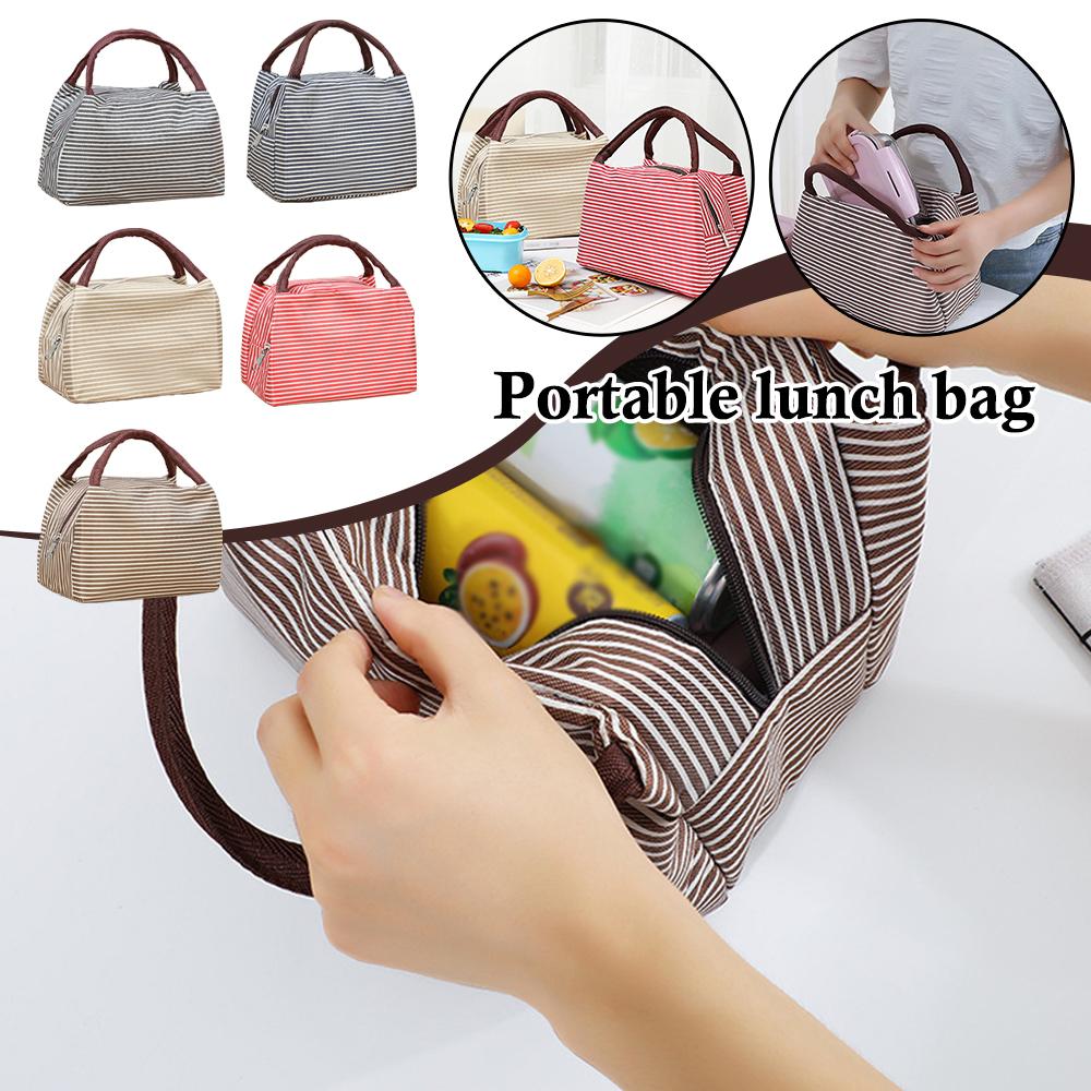 Striped Insulated Lunch Bag Po - Tote Bag Sublimation review and price
