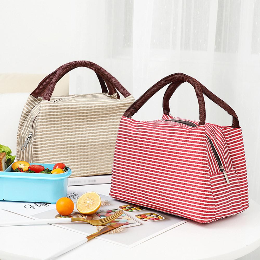 Striped Insulated Lunch Bag Po - Tote Bag Sublimation review and price