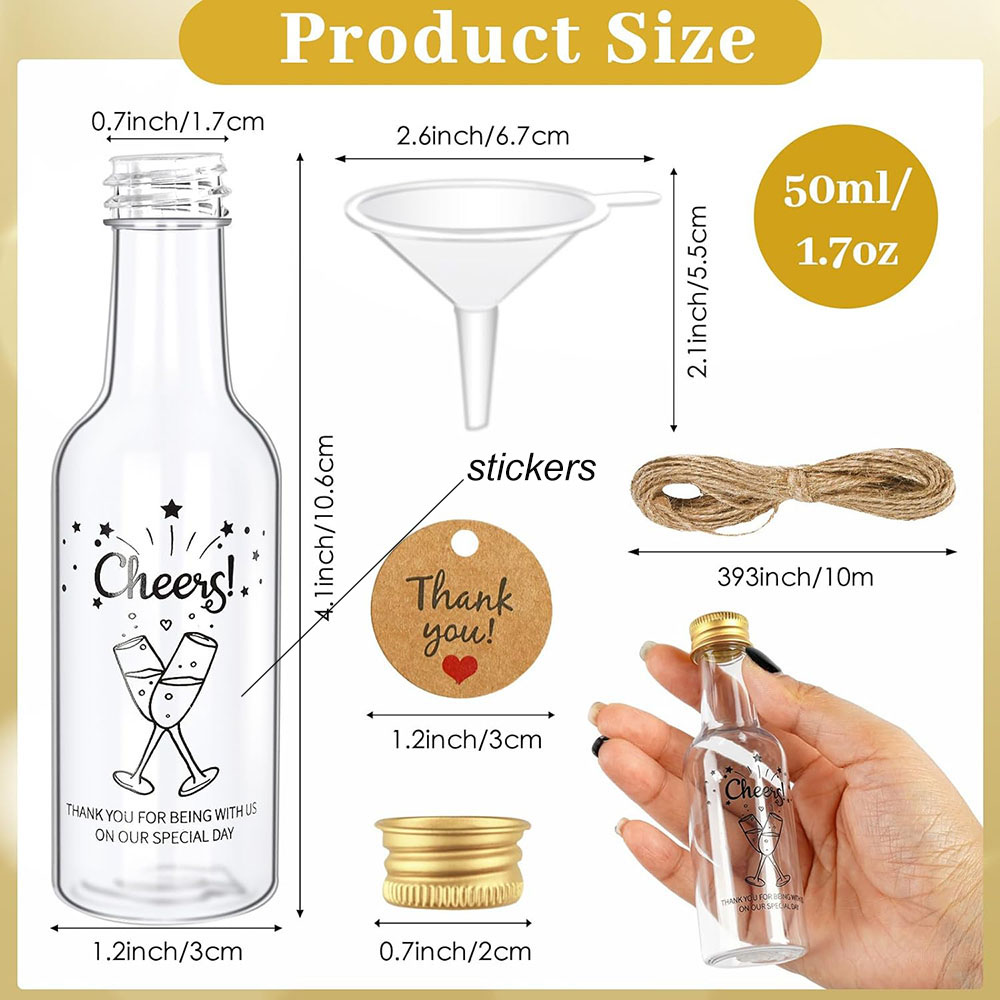 50Pack Mini Liquor Bottles,1.7 - Water Bottle Blank review and price