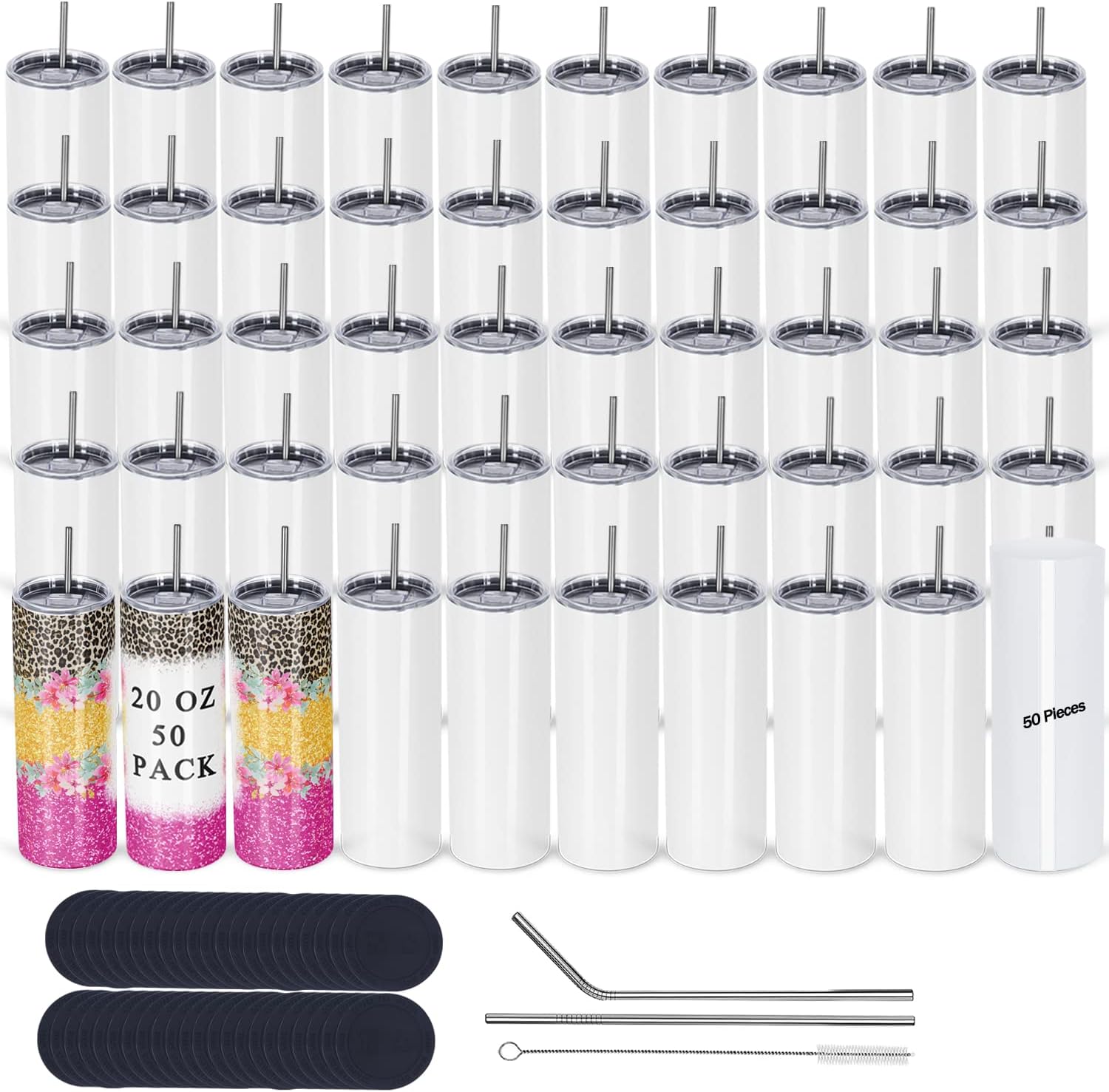 50 Pack Sublimation Tumblers B - Tumbler 20Oz White review and price