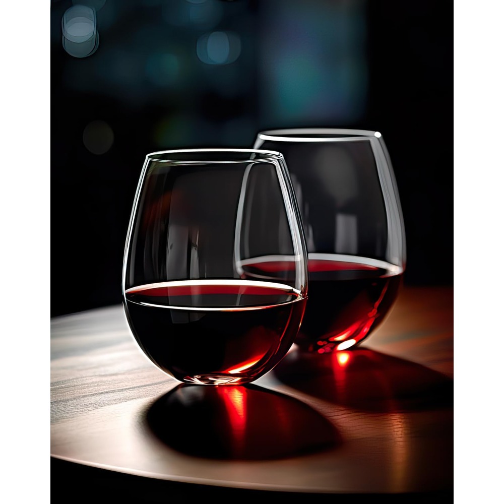 Stemless Wine Glasses Set of 4 - Tumbler 20Oz White review and price