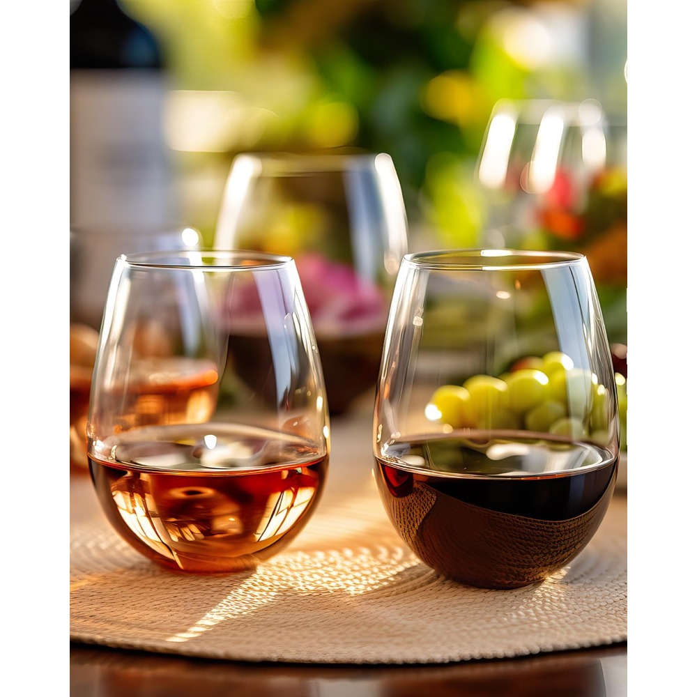 Stemless Wine Glasses Set of 4 - Tumbler 20Oz White review and price