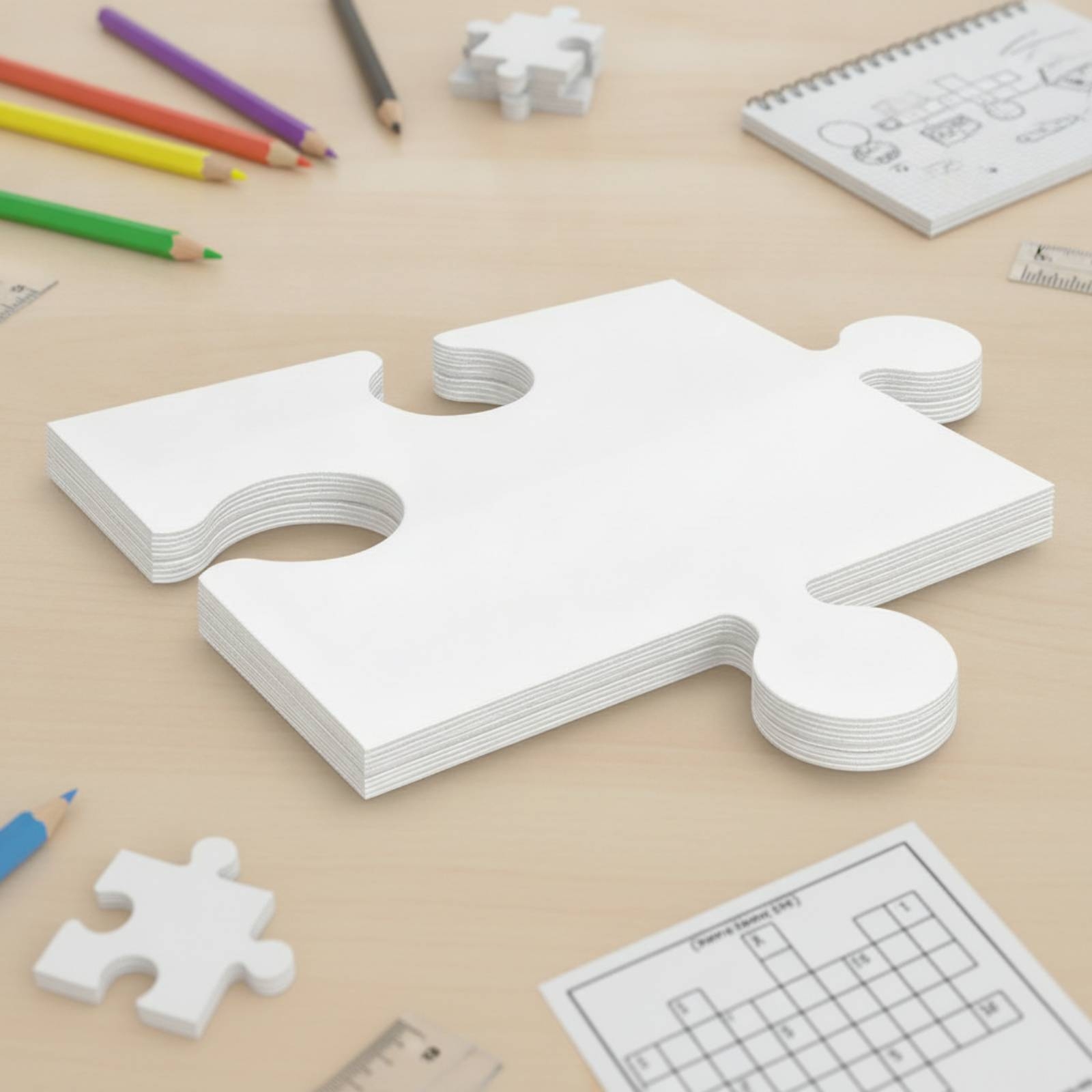 24 Pieces Blank Cardboard Puzz - Puzzle Blank White review and price