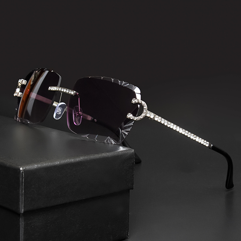 Fashion Rimless Square Sunglas - Metal Photo Panel review and price